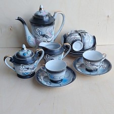 Set da tè vintage Adderley - English Bone China - azzurro con bordo rosa e oro