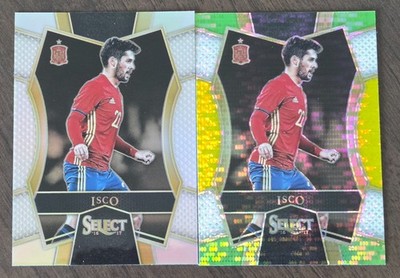 (2) Panini Select Soccer 2016/17 Isco Spain Lot SILVER + MULTICOLOR
