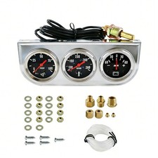52mm Triple Gauge Cluster Ammeter Oil Pressure Temperature for Engine 12 24V