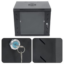 9U Server Rack Enclosure Wall Mount Network Cabinet Enclosure 15.5'' Deep Lock