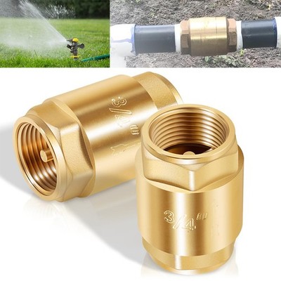 2-Pack Brass In-Line Check Valve, 3/4-Inch IPS Threaded Connection 20403LF