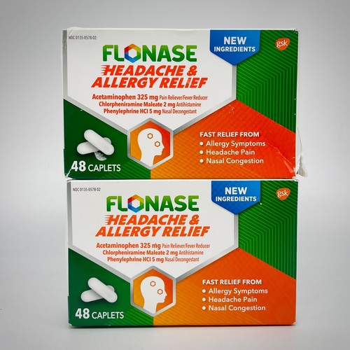 Flonase Acetaminophen Headache & Allergy Relief 2PK x 48Ct Exp 1/25+ eBay