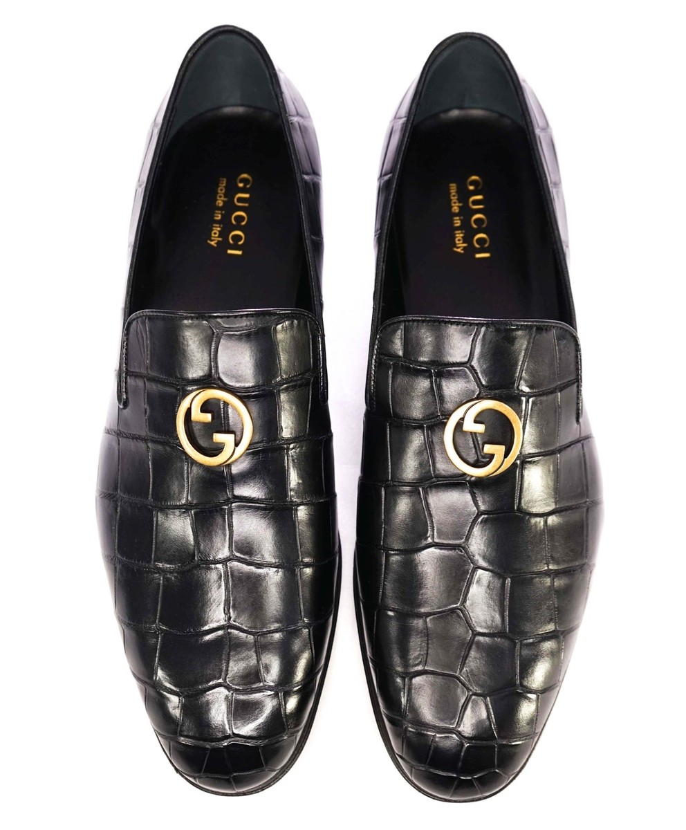 $4,300 GUCCI Black GG CROCODILE Loafers 12.5 US (12G) | eBay display picture 1