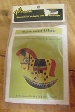 Felt Originals Christmas Ornament Kit ROCKING HORSE - Sealed