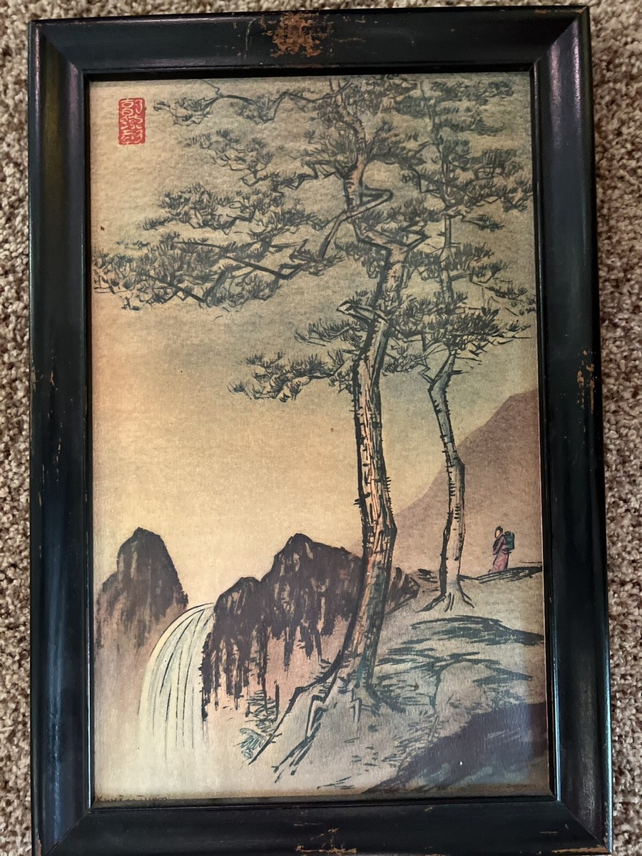 Donald Art Co.INC.NYNo.7895 プリント印刷紙【3枚 1956 Asian Japanese 8x13 Print Lithographs Donald Art Co NY