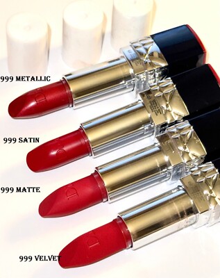 dior rouge  lipstick 999 velvet matte satin metallic pick your color