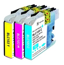 3PK CMY Replacement Ink Set fits Brother LC103 MFC-J285DW MFC-J870DW MFC-J450DW