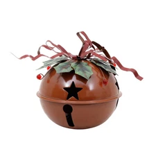 Large Red Jingle Bells with Star Cutout, 7’’x7’’ Hanging Christmas Bell Ornament