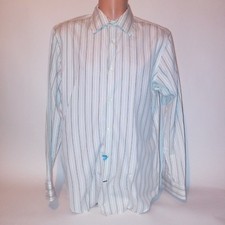 Banana Republic Mens Button Down Dress Shirt 16 16.5 Large Fitted Stripe