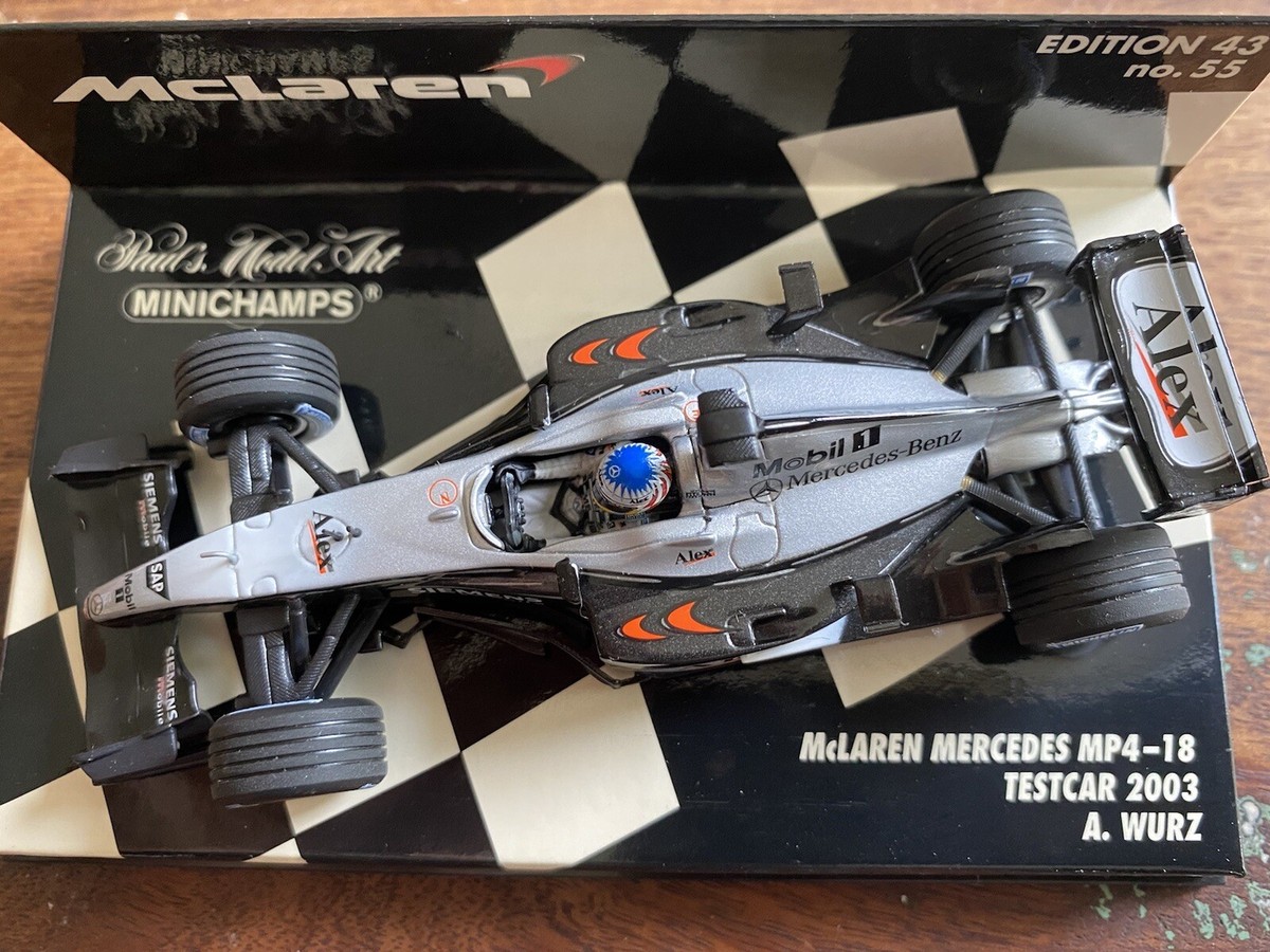 【ミニチャンプス　マクラーレン　メルセデス　MP4-18 2003年1/18】 Minichamps 1:43 #6 McLaren Mercedes MP4-18 Testcar 2003 A
