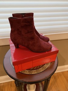 wine colored ankle boots