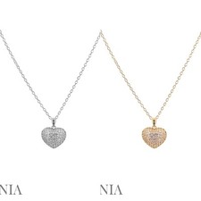 Cubic Zirconia Pave Heart Necklace 16 3in 