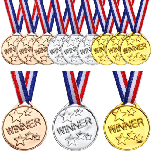 12 Fußball-Bänder & Medaillen für Kinder - 1. & 3. Platz, Sieger, Basketball - Bild 1 von 8