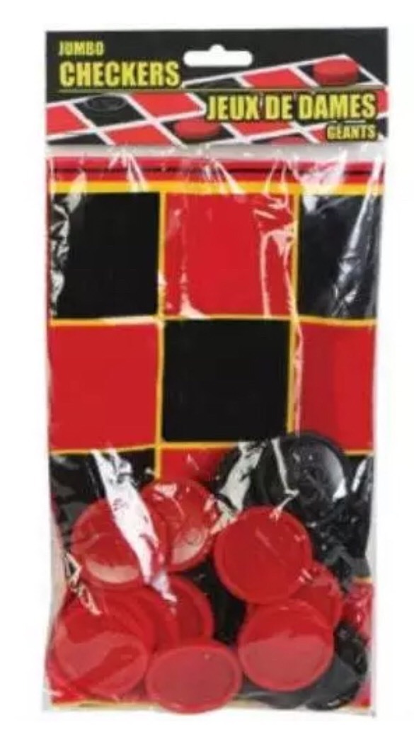 25 Piece Plastic Foldable Board Jumbo Checkers Chips Game Set 20