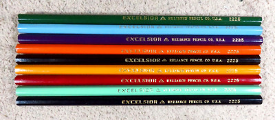 Set of 9 - diff Color Reliance Pencil Co Excelsior 2225 Coloring Colored Pencil