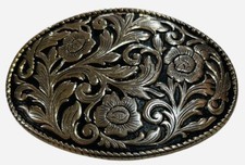 VINTAGE WESTERN ORNATE COWBOY COWGIRL BELT BUCKLE