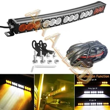 27 Inch Curved LED Light Bar Combo Offroad Boat SUV 4WD Truck Lamp 30 Dual Color