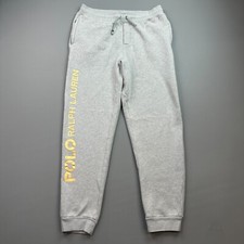 Polo Ralph Lauren Pants Boys XL Gray Gold Logo Fleece Jogger Casual Active
