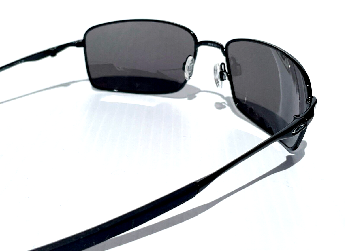 Oakley SQUARE WIRE Shiny Black POLARIZED Galaxy Chrome Lens