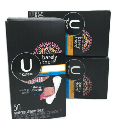 3 U by Kotex barely there everyday pantiliners liners wrapped 150 ct total P