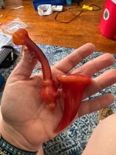 Phoenix Star Pipe Bowl Glass Super Cute Trippy Design Fire Red Orange  Unique