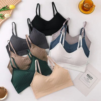 Damen Push Up Bh Unterwäsche Tank Top Gepolsterter Bh Solide Atmungsaktiv  