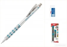 Pentel GraphGear 1000 Pencil Kit Blue .7mm ZEH10 Block Eraser Lead Office School