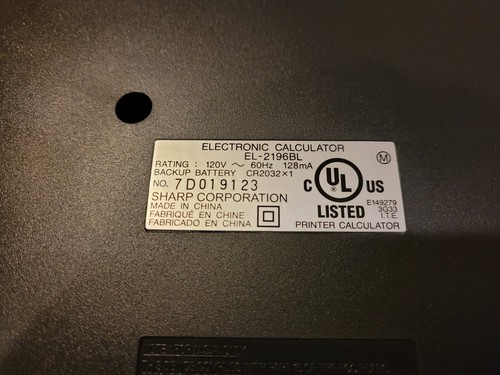 Calculadora electrónica Sharp EL-2196BL 12 dígitos impresora 2 colores negra - Imagen 6 de 8