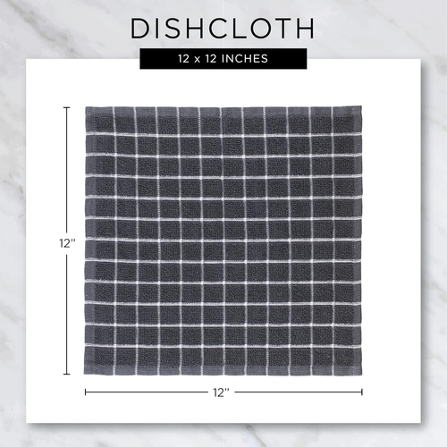 Basic Terry Collection Fensterscheiben-Geschirrtuch-Set, 12 x 12, schwarz, 6-teilig - Bild 11 von 12