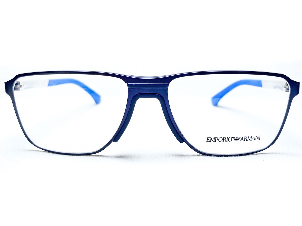 NEW Emporio Armani EA1069 3018 Mens Matte Blue Rectangle