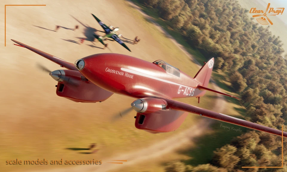 Clear Prop 72019 1:72 DH.88 Comet Plastic model aircraft - Image 2 of 4