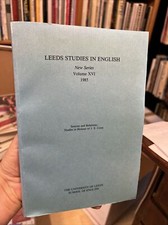 SOURCES AND RELATIONS: STUDIES IN HONOUR OF J.E. CROSS, LEEDS STUDIES IN ENGLISH