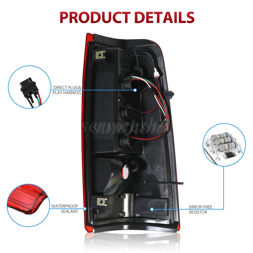 For 2003-06 Chevy Silverado 1500 2500 3500 LED Tail Lights Red Rear Brake Lamps - Image 3 of 4