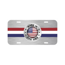 Made in USA US American Flag America Vehicle License Plate Front Auto Tag Sign