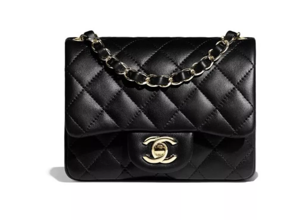 chanel 23A Black and Rose Pink Lambskin Top Handle Mini Classic