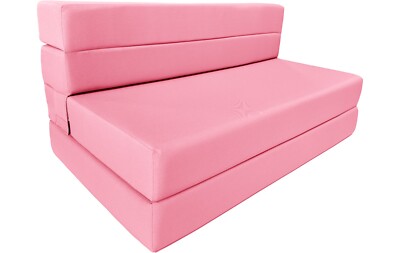 Folding Foam Mattresses, Chair Lounger, Studio Guest Beds, 6 x 48 x 80, Pink