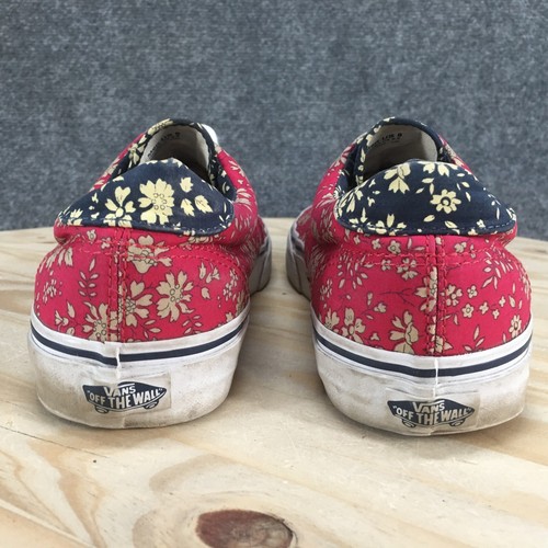 Vans Shoes Womens 9.5 Mens 8 Era 59 Liberty Sneakers Red Floral Lace Up Low TC6D - Picture 8 of 16