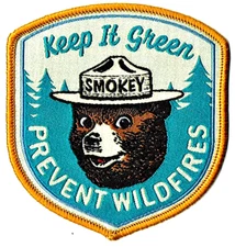 OFFICIAL SMOKEY BEAR Keep It Green Wildland Firefighter USFS E-Z Sew Patch *NEW*