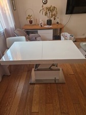 Table basse dinatoire relevable blanche