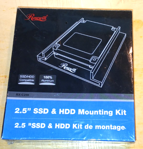 Rosewill RX-C200 2.5" SSD / HDD Aluminum Mounting Kit Up To 9.5 MM Of HT. New
