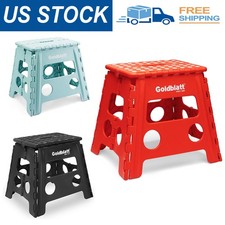 Goldblatt 8.5''/12.5" Folding Step Stool for Adults Kid 300lbs Capacity Portable