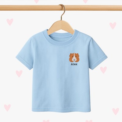 Meerschweinchen Kinder T-Shirt bestickt Tier süße Kleidung personalisiert