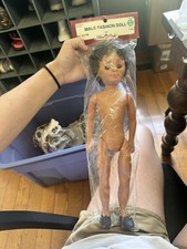 1988 Fibre Craft 16" Male Fashion Doll Black Hair Blinking Brown Eyes 3177B