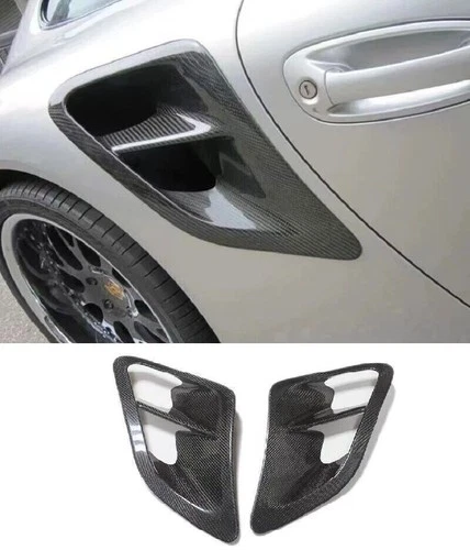 Carbon Fiber Rear Side Fender Air Vent Fin Trim Cover For Porsche 997 911 04-08