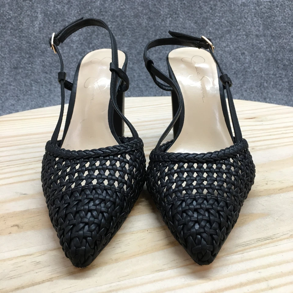 Zapatos de tacón Jessica Simpson para mujer 8,5 M Nyara informales con cordones negros Foto 4 de 4