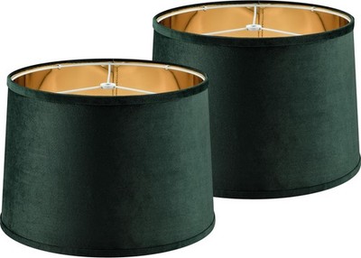 Drum Lamp Shades Large (2 Pack), 14 * 16 * 10 Inch Luxurious Gold Mirror Refl...
