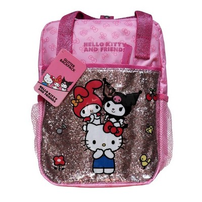 Hello Kitty & Friends Rucksack Glitzer Mädchen Kinder Backpack Rosa Pink Tasche
