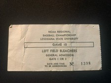 1986 LSU Tigers Regional Baseball Ticket Stub vs Tulane 1st College World Series