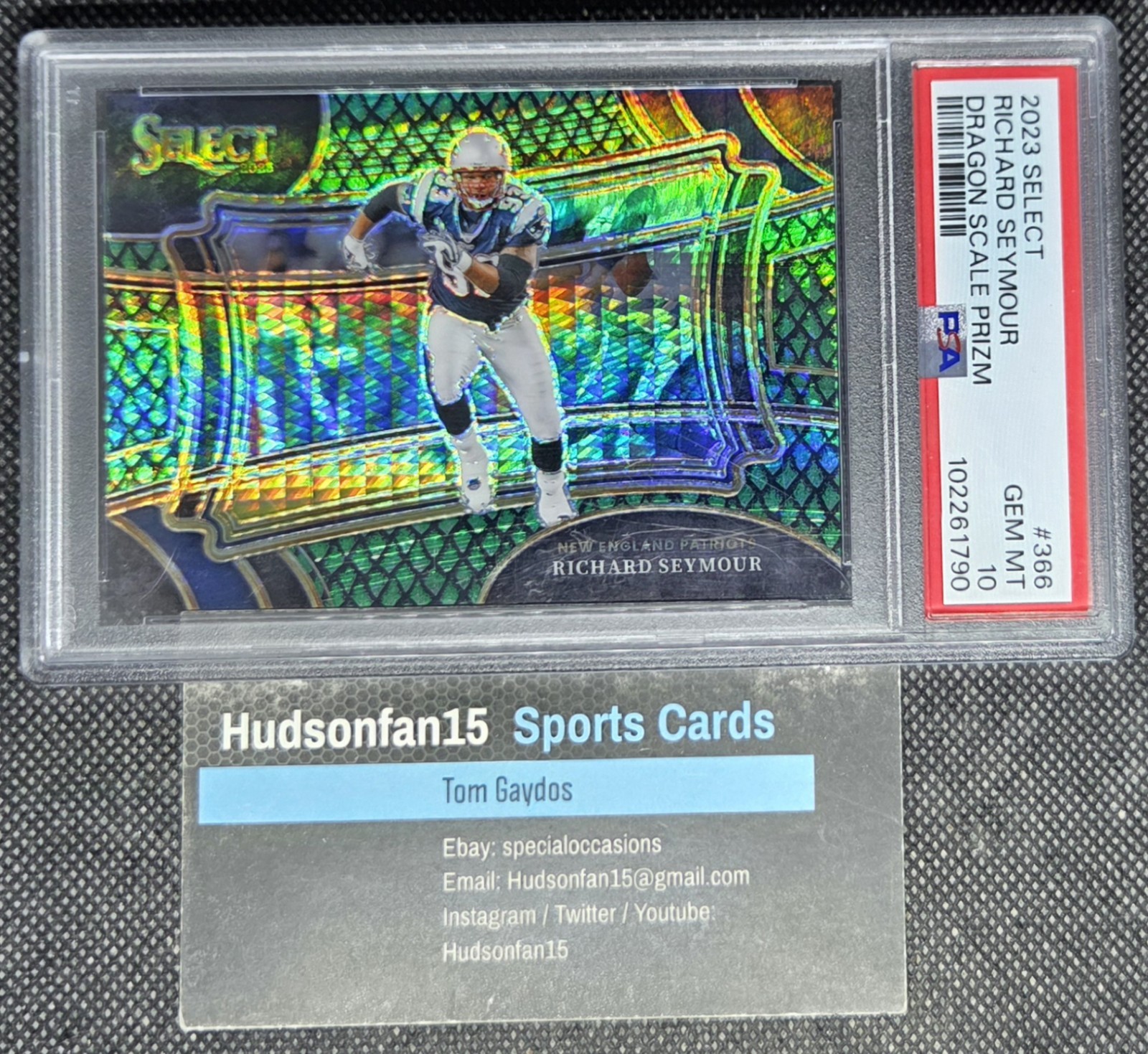 Richard Seymour 2023 Panini Select #366 Field Level Dragon Scale 37/70 PSA 10