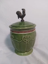 Cracker Barrel Elegant Rooster Snap Jar Canister with Lid Chicken Farmhouse